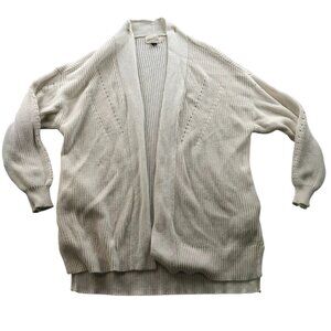 Universal Thread Womens Cardigan Sweater Medium Open Front Ivory Knit Casual